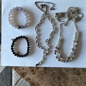Maurices Silver and Black Bracelet Set